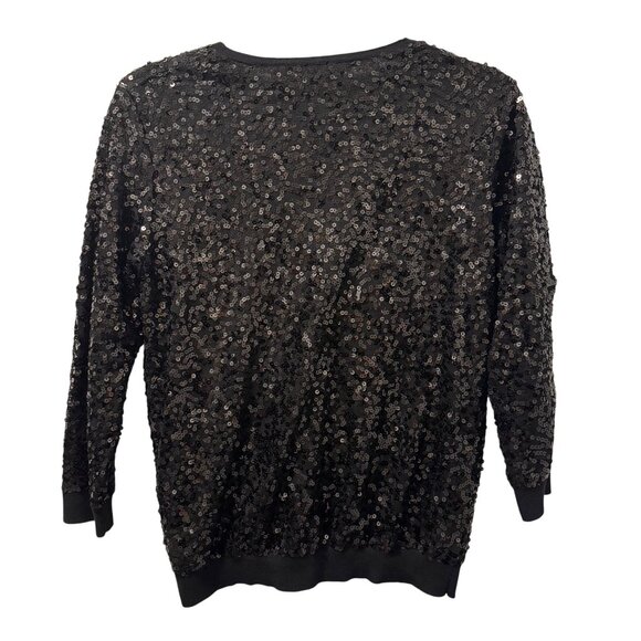 Lauren Conrad Womens Sequin Cardigan Sweater Sz Medium Black - Picture 12 of 12